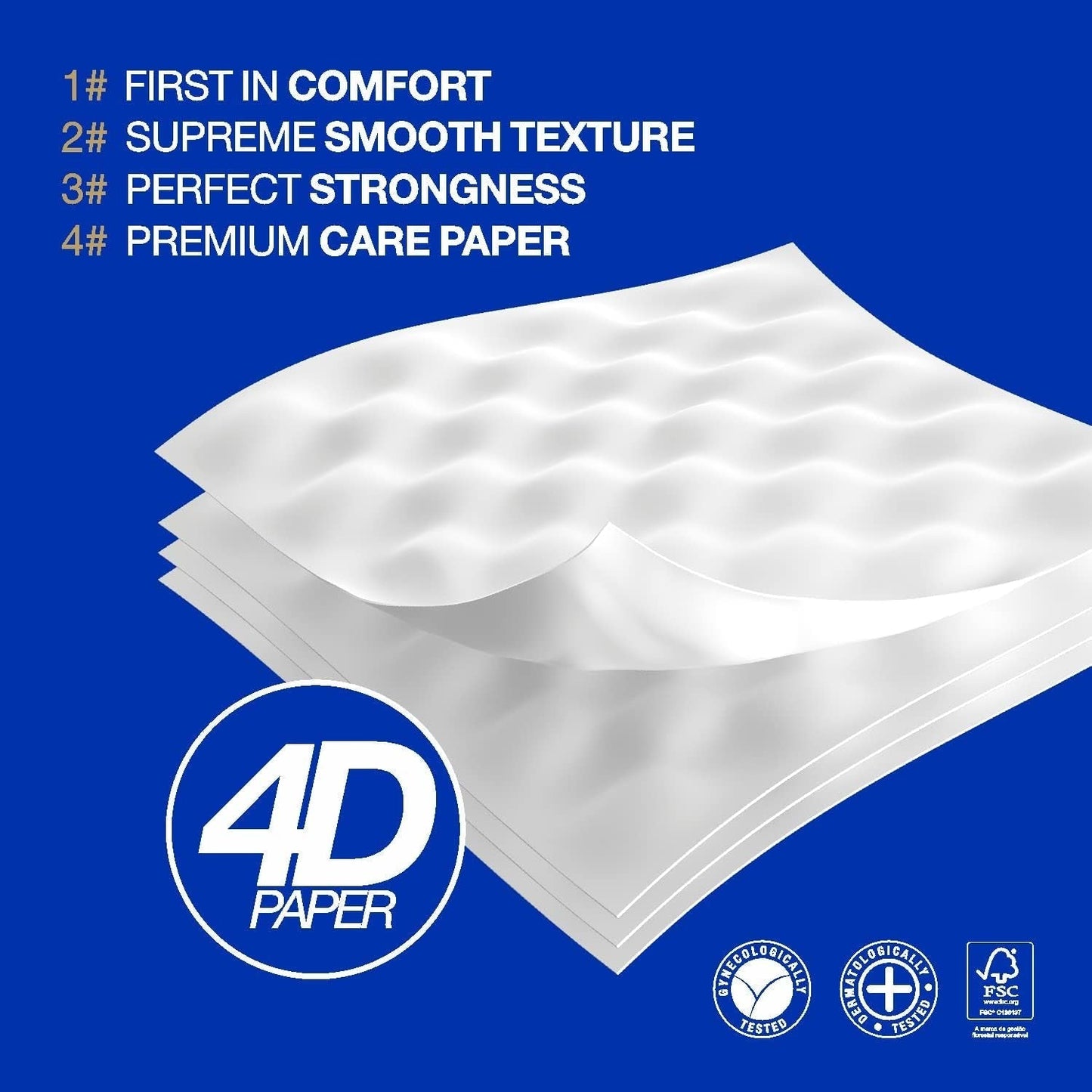 Renova Renova Divine Perfection Toilettenpapier, 42 Rollen, Premium-Toilettenpapier, 4-lagig, ultraweich, extra stark, dick, weich und saugfähig, FSC-zertifiziertes Papier, 4400 g