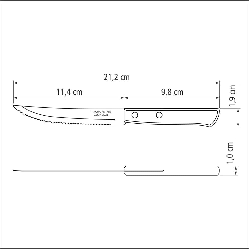 Tramontina 14-teiliges Grillbesteck-Set aus Edelstahl, Steakbesteck, Grillset, Küche, Naty Shop