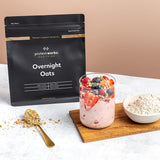 Overnight Oatmeal mit Protein | Dunkle Schokolade und Himbeere | Proteinreiches Frühstück | Zuckerarmer Snack | Haferflocken mit niedrigem GI | 500g
