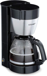 Cloer 5009 Warmhaltefilter-Espressomaschine für bis zu 8 Tassen, 800 W, mit isolierter Edelstahlkaraffe, 1 x 4 Filterbecher, Schwarz