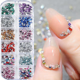 2000 Stück Bunte Strasssteine ​​​​Nägel Glitzersteine ​​​​Nail Charms Nailart Edelsteine ​​​​Nagel Steine ​​​​Glitzer Steine ​​​​Nagel Charms Nägel Zubehör Kristalle Diamant Nageldesign Strass Nail Art Rhinestones Nail Gems