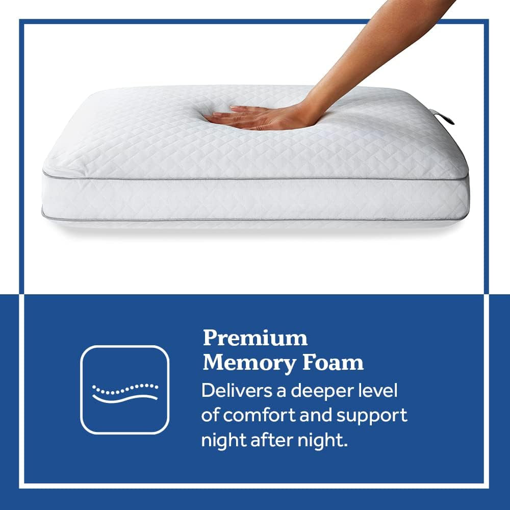 Sealy Essentials Memory Foam-Kissen Standard Weiß 2-teilig Naty Shop Standard-Kissen