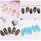 4 Boxen Nagel Art Strass, 3D Nagel Art Dekorationen, Mix Größe Nagel Perlen Glitter Strass Gold Metall Hohlniet Nagelkunst Stern Mond Sonne Nagel Zubehör Für DIY Nageldesign