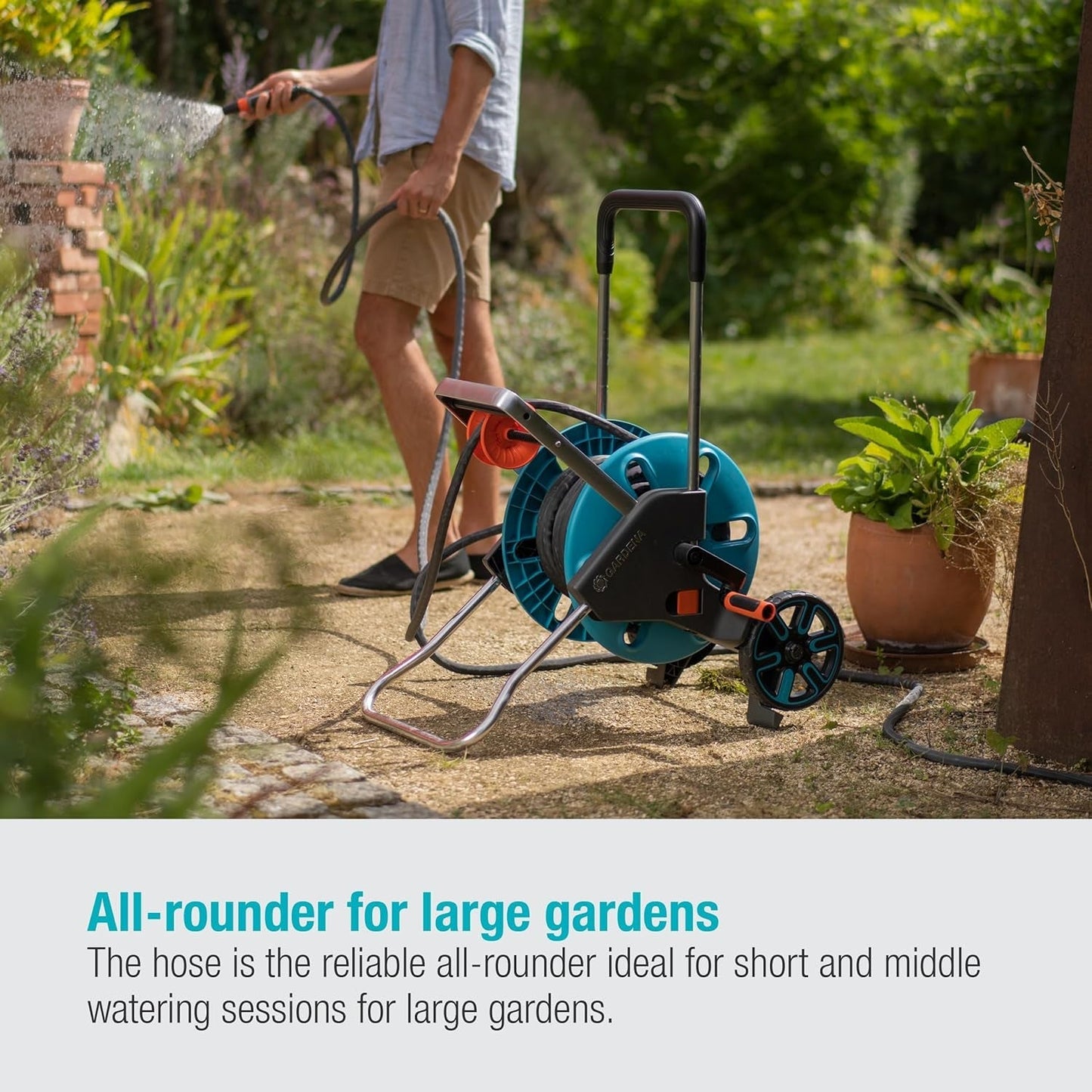 Gardena Liano Life 1/2 Zoll Textilschlauch, Set 30m: Extrem flexibler Textil-Gartenschlauch mit PVC-Innenschlauch, knickfrei, leicht, wetterfest (18457-20)