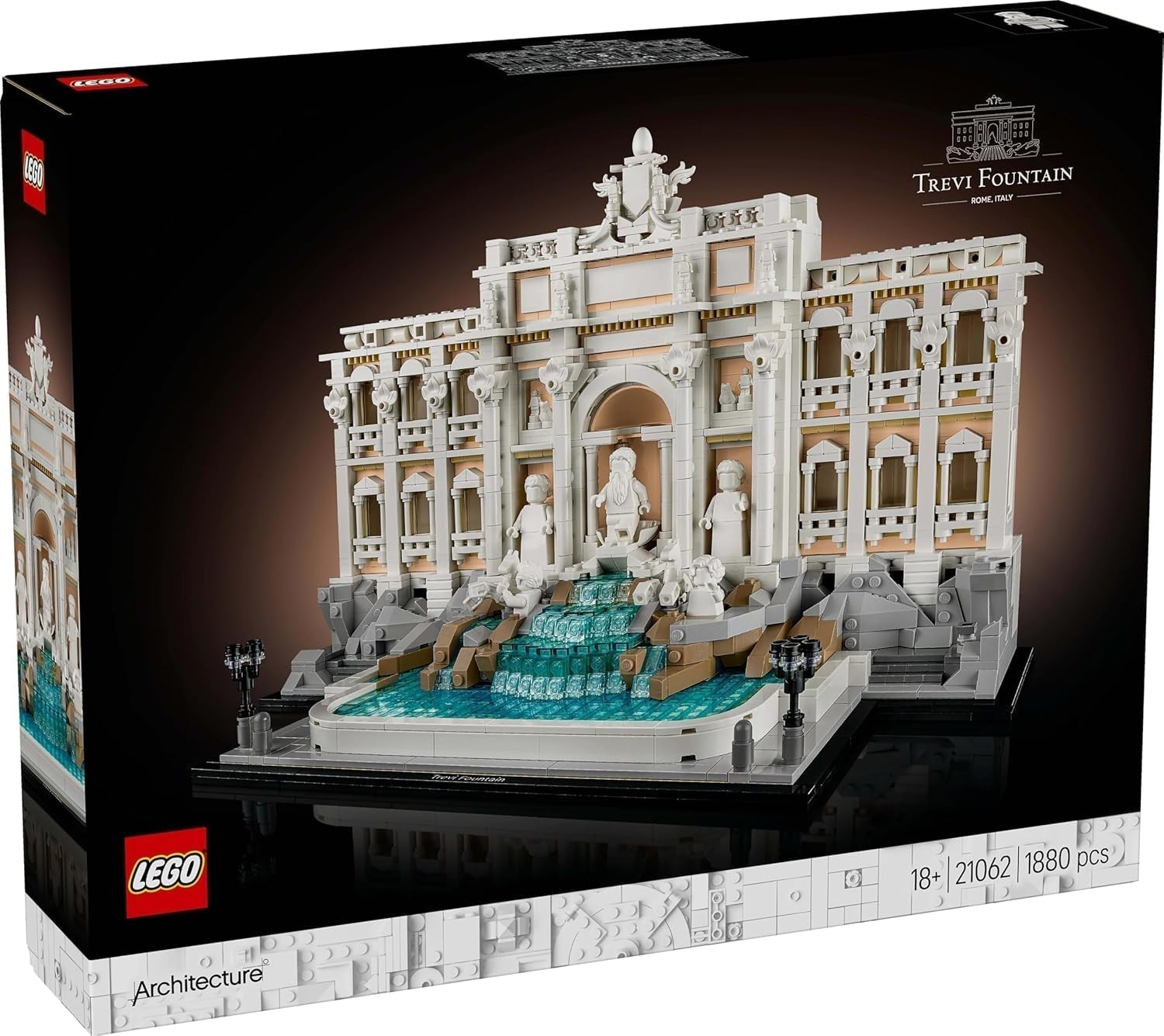 LEGO Architecture Trevi-Brunnen – Modell eines Wahrzeichens in Rom mit Minifiguren-Skulpturen – Sammelstück für Büro und Wohnzimmer – Geschenk für Erwachsene und Architekturliebhaber 21062 Bausets Besuchen Sie den LEGO-Store