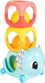 LAMAZE Octivity Time Baby-Sensorspielzeug, weiches Baby-Spiel- und Entdeckungskrake-Kleinkind, geeignet für 6 Monate alte Jungen und Mädchen, 1 Jahr altes Babyspielzeug, Naty Shop, stapelbares Rasselblock-Set