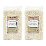 Orez Arborio italian artizanal, orez cu bob mare și amidon, ideal pentru supe, risotto și salate de orez, ambalat în vid în 2 saci de 1 kg