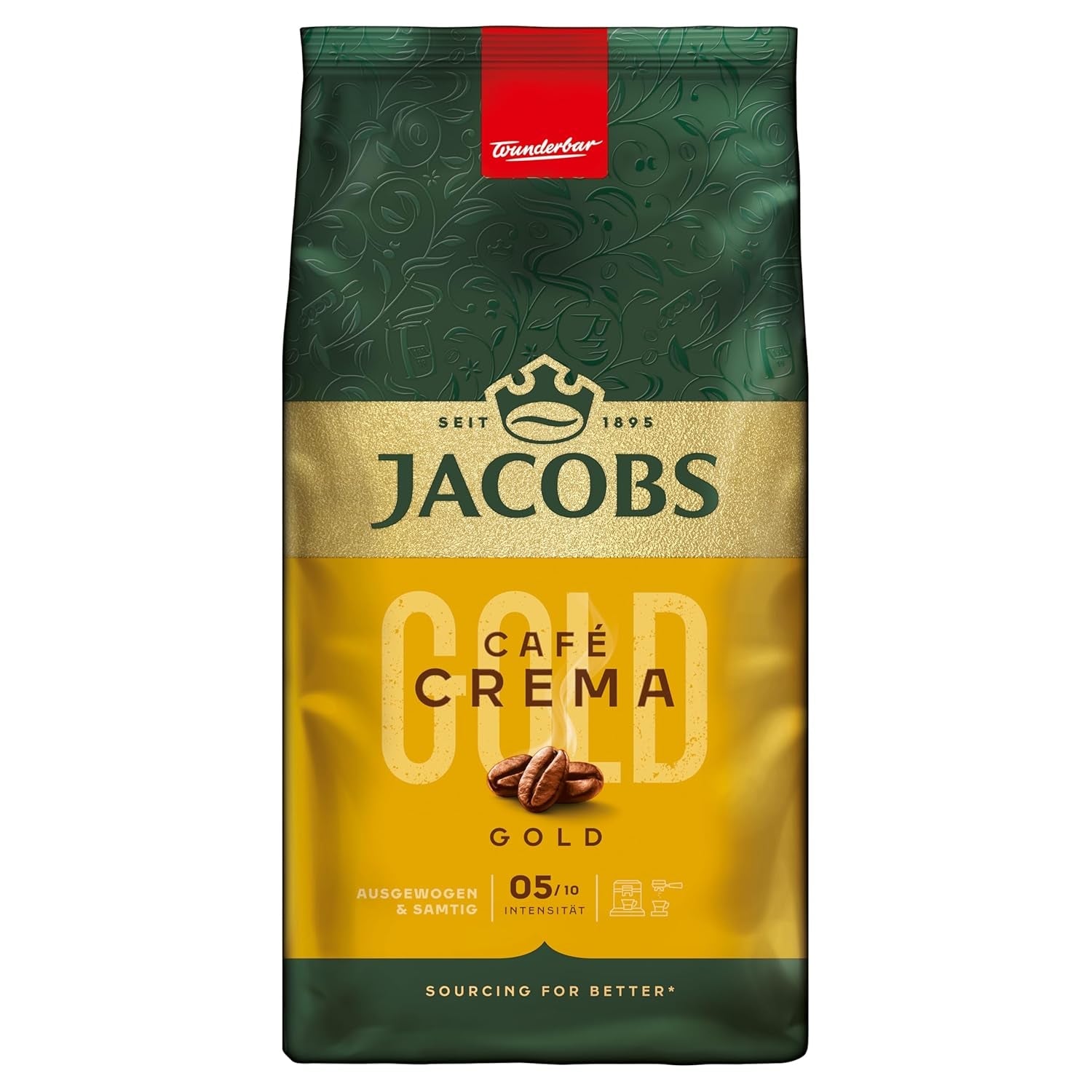 Jacobs Expert Roast Cafe Crema Gold, Kaffee ganze Bohnen (4 x 1 kg)