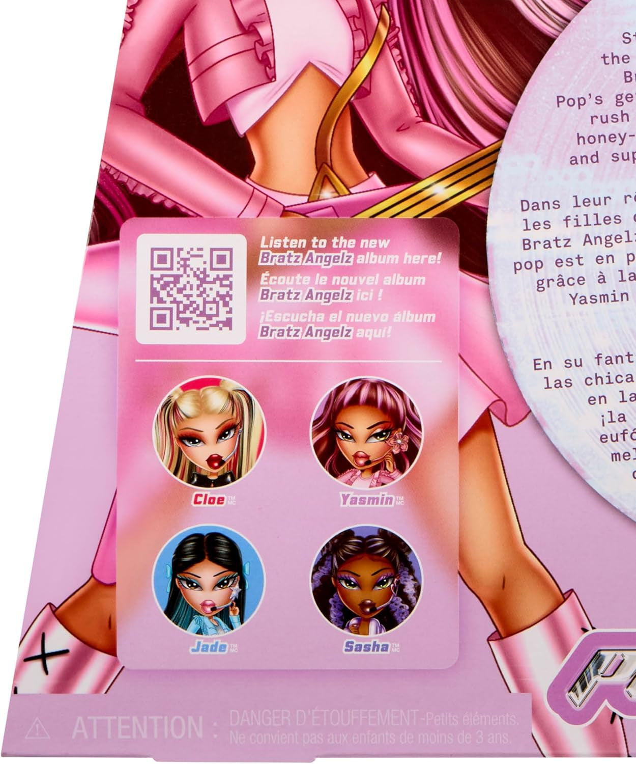 BRATZ Pop Starz Yasmin – Modepuppe mit Sammelanhänger, Outfit und Musikzubehör