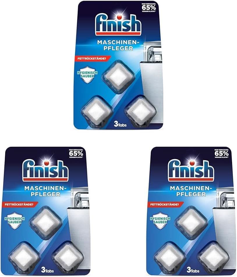 Finish Maschinenreiniger-Tabs – Spülmaschinentabs gegen Schmutz und Fett in der Spülmaschine 3 Tabs Naty Shop 3 Sets mit 3 Tabs