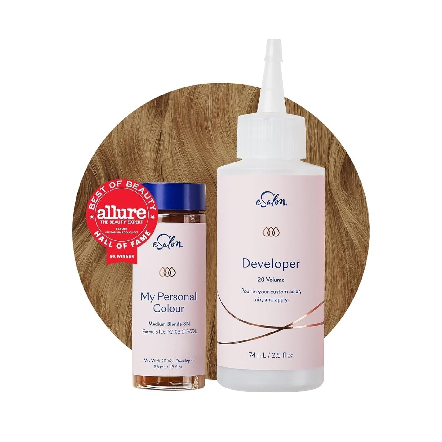 Permanentes Haarfärbeset, 100 % Grauabdeckung, Heimfärbung, 0 % Ammoniak-Haarfärbemittel, multidimensionale Haarfärbemittel, professionelle Haarfärbemittel, Naty Shop Haarfärbemittel Mittelblond 8N