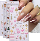 Weihnachts-3D-Nagelaufkleber, 4 Bögen, 5D-Nagelaufkleber, stereoskopische Nagelaufkleber, Dekorationen, Nageldesign-Zubehör