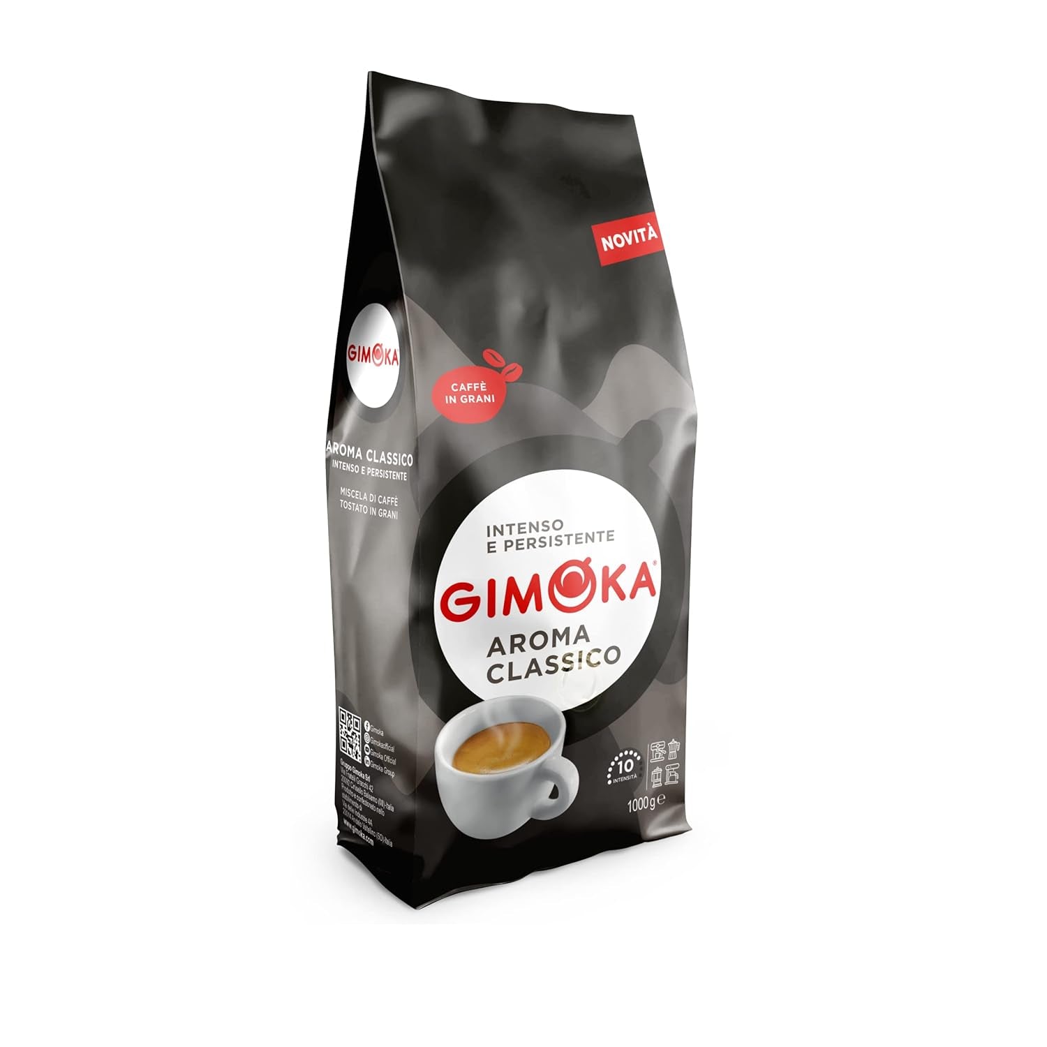 Gimoka – Kaffeebohnen – 1 kg – klassische Mischung – Intensität 10 – hergestellt in Italien – 1 kg Packung