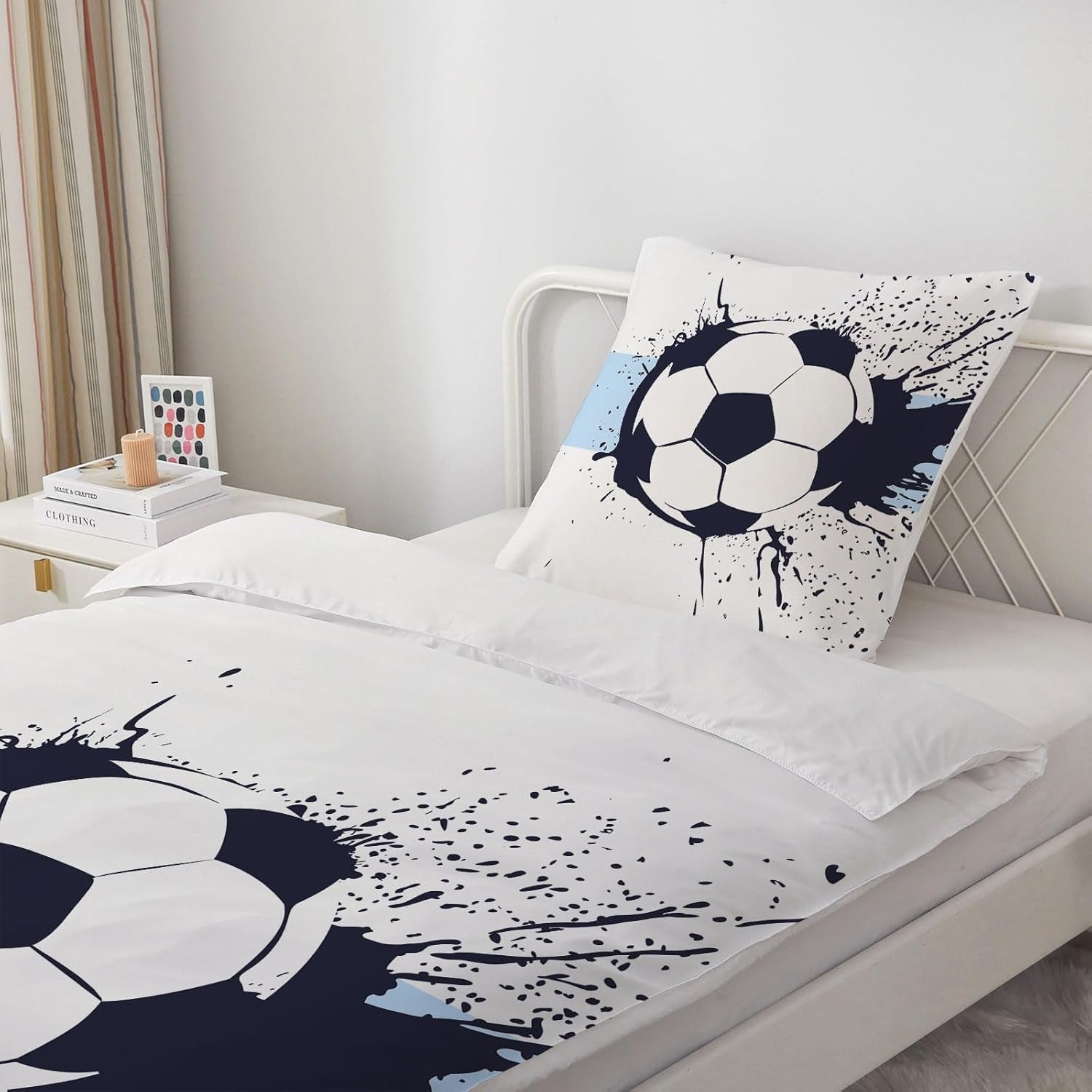 Bettwäsche für Jungen, Fußball, Mikrofaser-Polyester. Bettwäsche – Kinder Naty Shop