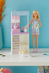 Barbie-Serie „You Can Be Anything“, Eisdiele, 1 Barbie-Puppe mit blonden Haaren, Eismaschine, Barbie Play-Doh, Backzubehör, Kindergeschenk, Spielzeug ab 3 Jahren, HCN46