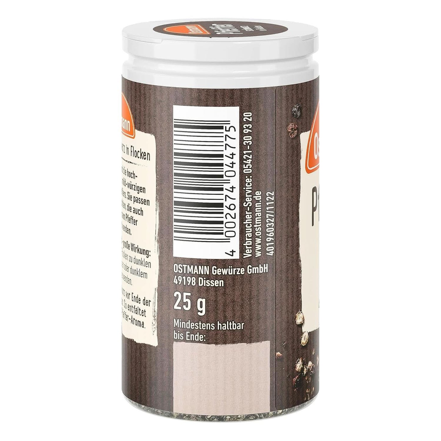 Ostmann - Schwarze Pfefferflocken, 25 Gramm Condimente Naty Shop