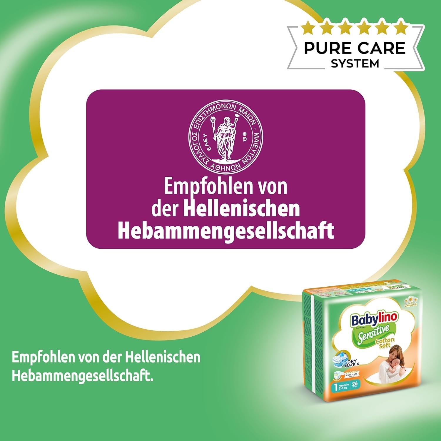 Sensitive Babywindeln, Größe 1, Neugeborene (2-5 kg), 26 Stück