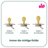 nip - Kirschgrün | 0-6 Monate | 4 Stück | Finden Sie heraus, was Sie tun können, und helfen Sie Ihnen dabei. Suzetă sustenabilă, Herstellung Ihres Materials aus erstklassiger Natur, grün/grau