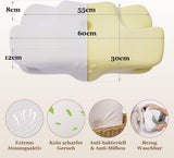 Wellsync Nackenkissen, ergonomisches Kissen, Memory-Schaum-Kissen, orthopädisches Kissen für Seitenschläfer, Rückenschläfer, Bauchschläfer, Nackenschmerzen, weiß, grau, orthopädische Nackenkissen, Naty Shop