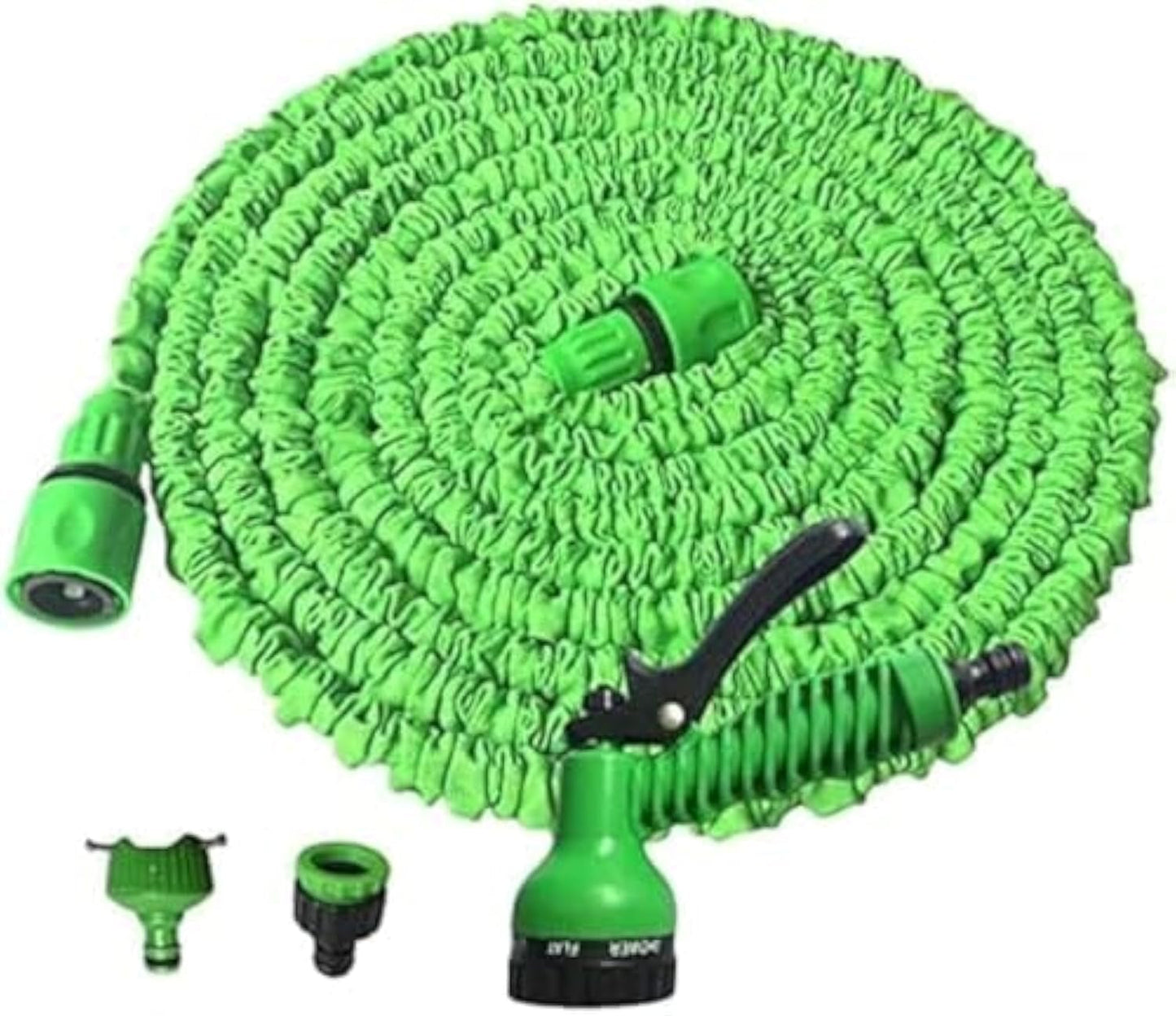 Flexibler Gartenschlauch 15m grün, Kunststoff/Gummi, 7-fach Sprühdüse, 8 bar, 0,68 kg, 1 Stück