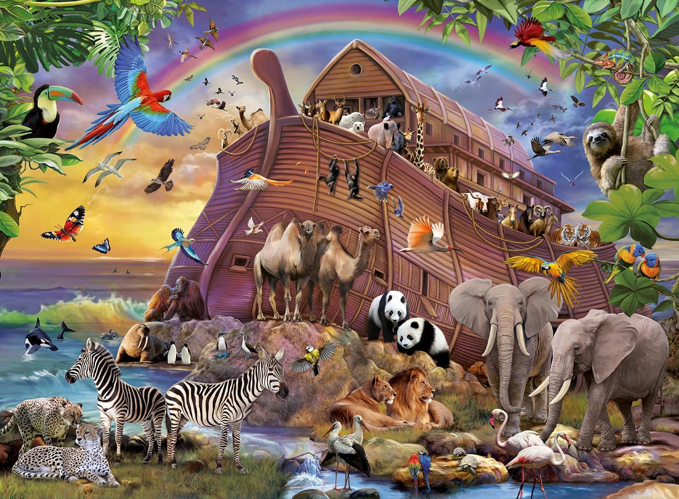 Ravensburger Puzzle für Kinder – 10038 Unterwegs Mit Der Arche – Arche Noah Puzzle für Kinder ab 7 Jahren, mit 150 Teilen im XXL-Format Puzzle Naty Shop
