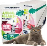 Nassfutter Katze Erwachsene Geschreddertes Rind in Brühe Hoher Fleischanteil Getreidefrei Alleinfuttermittel, 12 x 85g