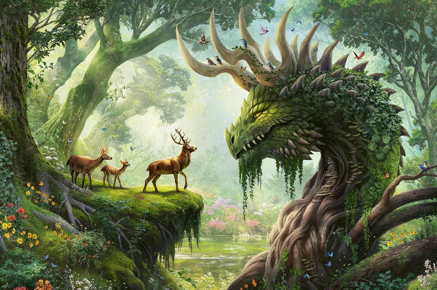 Ravensburger Puzzle 12000808 – Das Erwachen des Walddrachen – 3000-teiliges Puzzle für Erwachsene ab 14 Jahren Puzzle Naty Shop Standardtitel