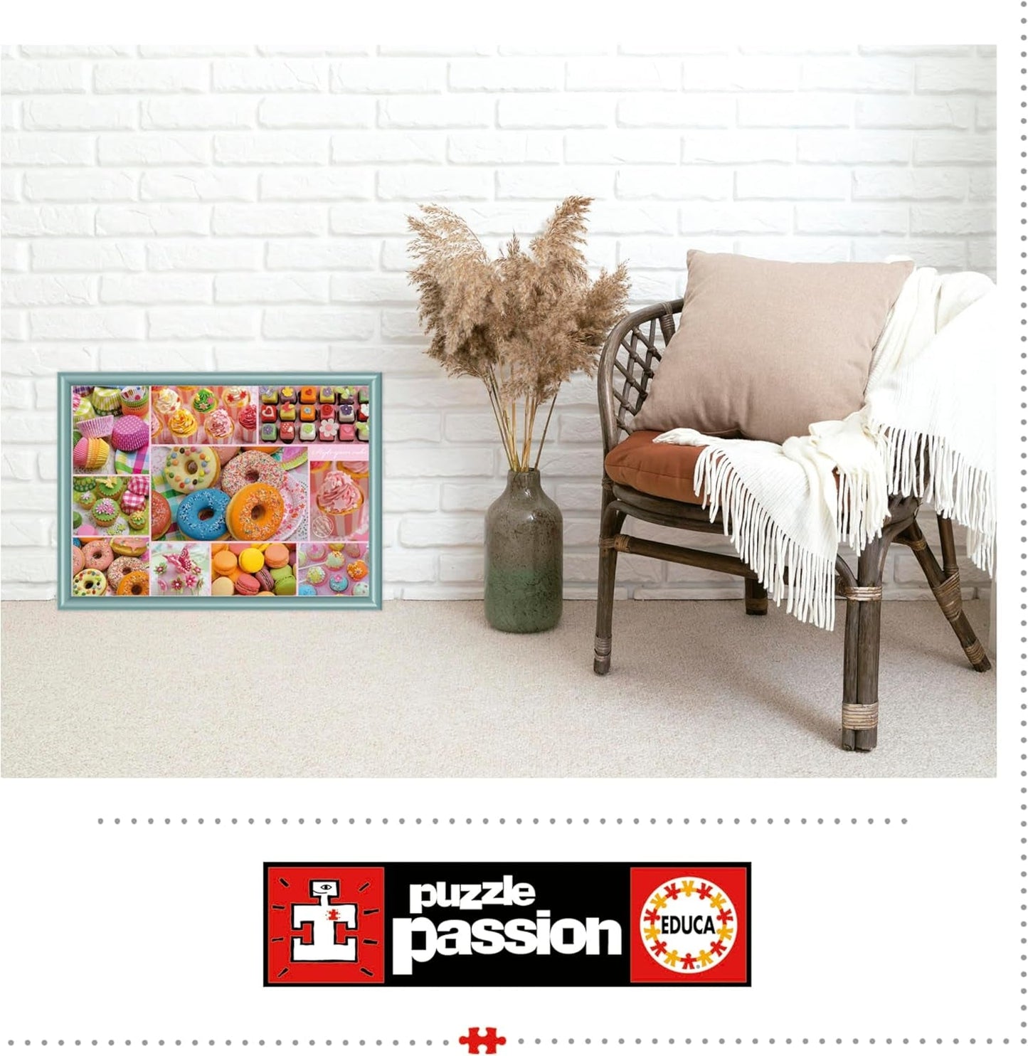 Educa - Puzzle mit 500 Teilen für Erwachsene | Süßigkeiten-Collage. Abmessungen: 48 x 34 cm. Inklusive Fixpuzzle-Puzzlekleber. Seit 11 Jahren (19904) Puzzle Naty Shop