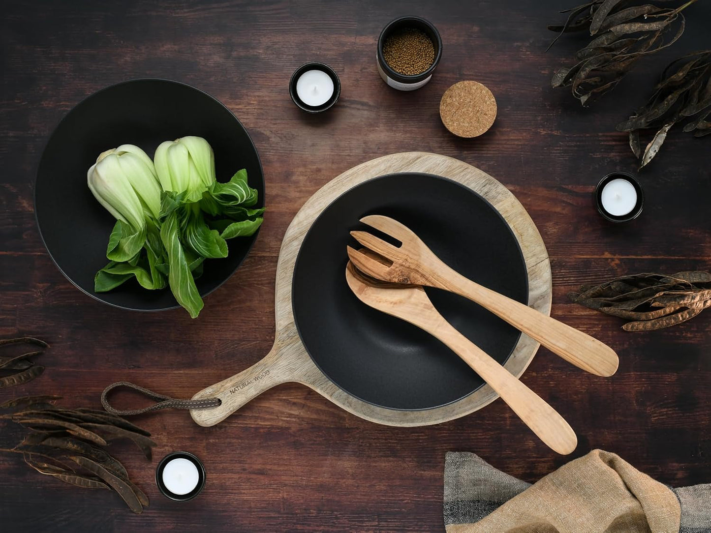 Creatable, 30007, Soft-Touch-Serie, 2-teiliges Geschirrset, Steinzeug-Salatset, spülmaschinen- und mikrowellengeeignet, hergestellt in Portugal