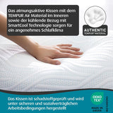 TEMPUR Comfort Air Medium Schlafkissen, Atmungsaktives Kissen für jede Schlafposition, OEKO-TEX MADE in GRÜN, mittlere Festigkeit, 40 x 80 cm Naty Shop Standardkissen