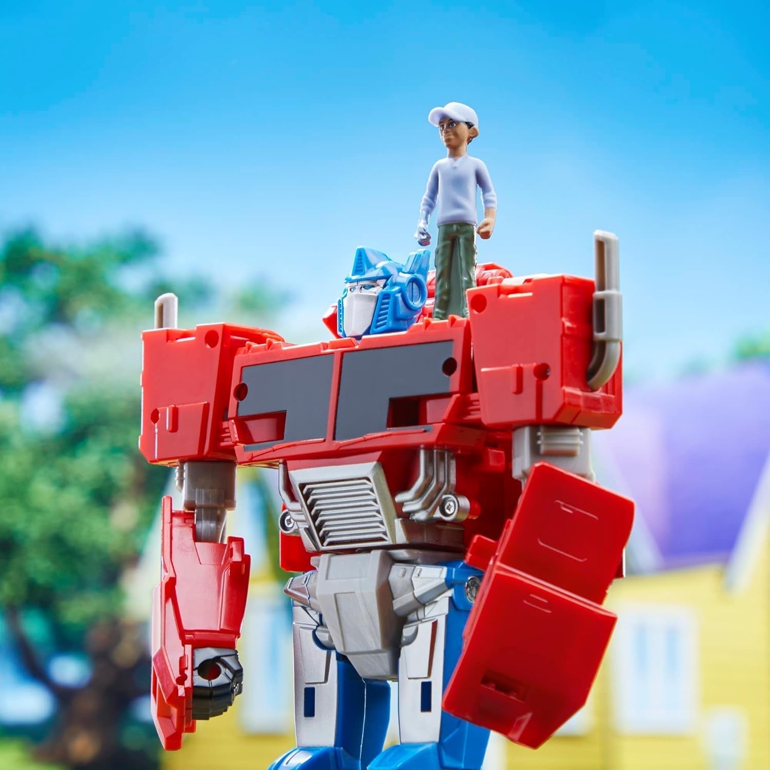 Transformers Earthspark Spin Changer Optimus Prime Figur (20 cm) mit Robby Malto Figur (5 cm) von 6 Action Figures Naty Shop