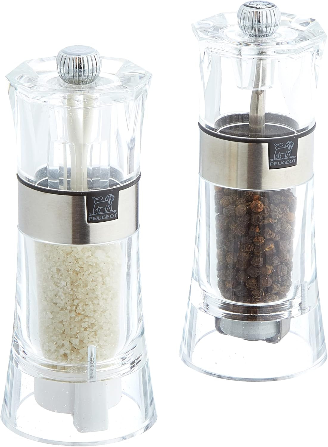 OSLO Duo Acryl/Edelstahl 14 cm Mühlen und Hobel Naty Shop Salz- und Pfeffermühlen-Set