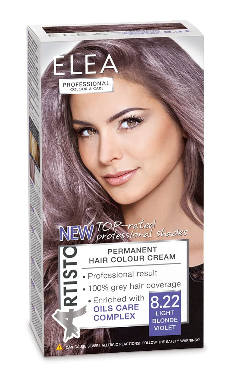 Color & Care permanente Haarfarbe 120 ml, professionelles Ergebnis, deckt graues Haar ab, angereichert mit Ölpflegekomplexen - Langanhaltende Haarfarbe (10,1 Superhelles Aschblond) Haarfärbemittel Naty Shop 8,22 Hellviolettes Blond