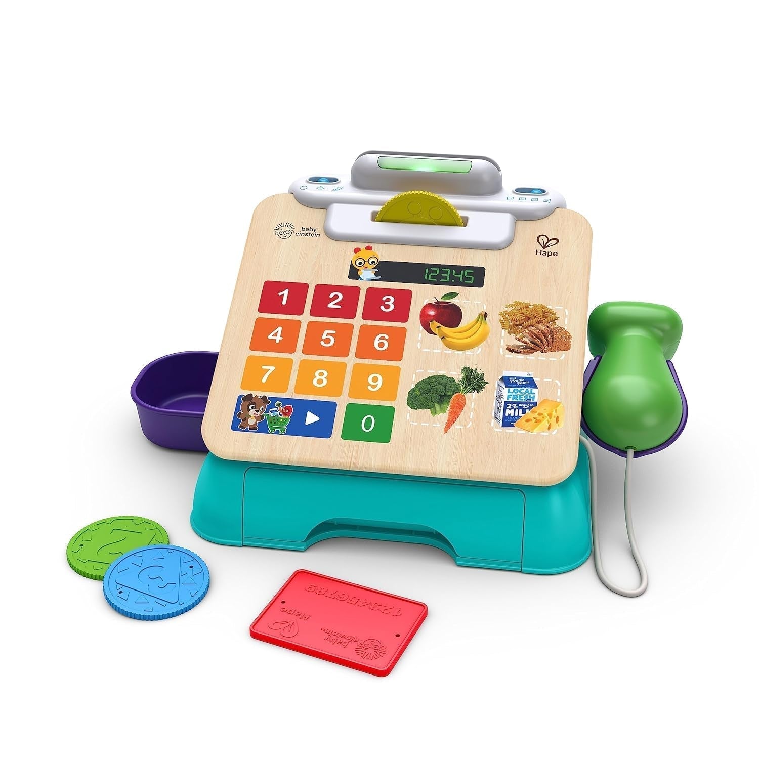 Baby-Einstein-Spielzeug + Hape-Magic-Touch-Register So tun Sie so, als würden Sie zur Kasse gehen, mit echten Geräuschen und Musik, ab 9 Monaten. Bebe Toys Naty Shop Checkout Register