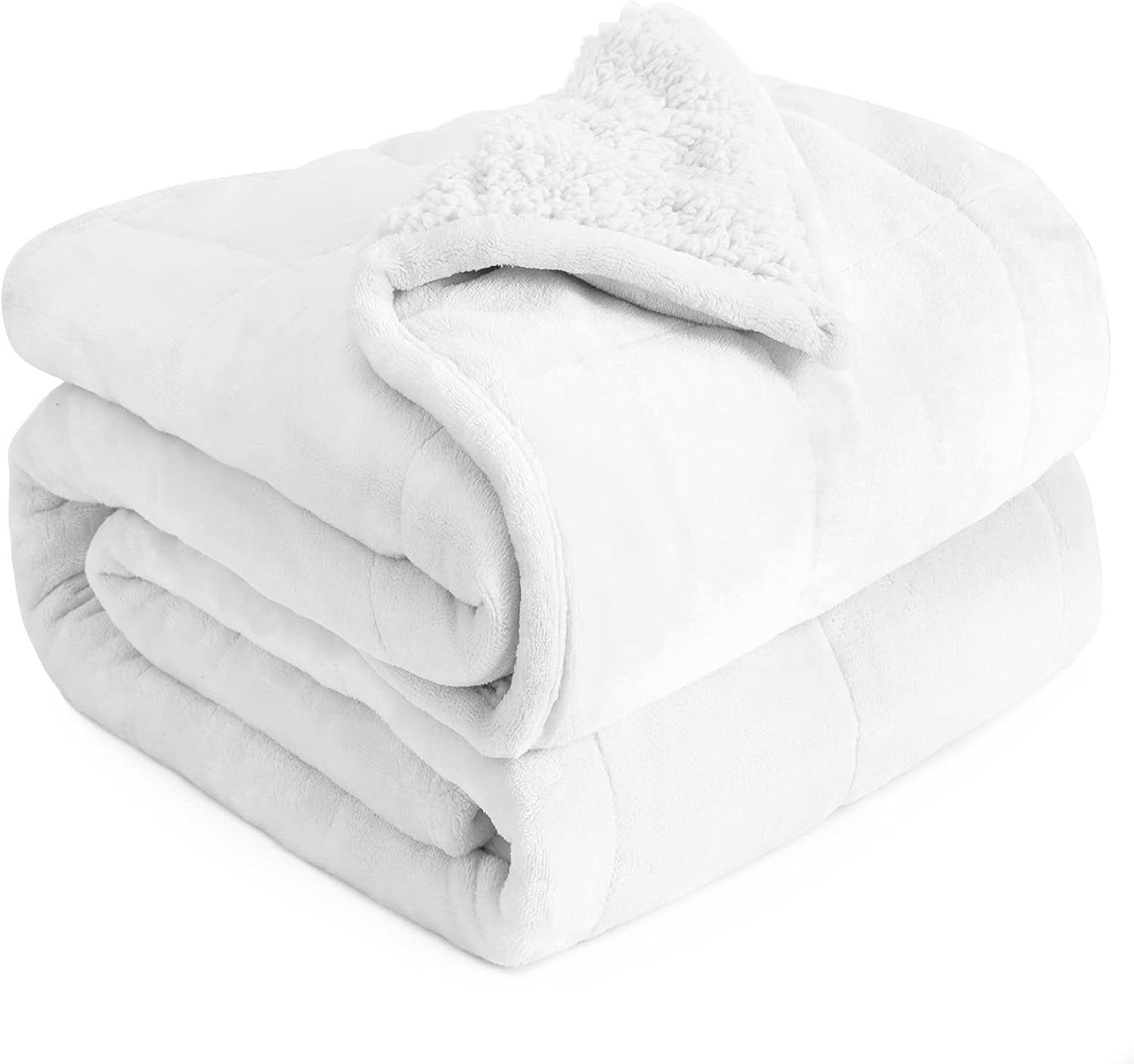 Schwere Bettdecken 152,4 x 203,2 Cottonblue schwere Bettdecken 6,8 kg, Queen-Size-Flanell, zotteliges Sherpa, schwere Bettdecken für Beruhigung und Entspannung, 15 Pfund