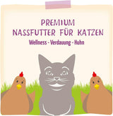 MjAMjAM – Premium-Nassfutter für Katzen – Wellness – Verdauungsfördernd – Huhn, 12er-Packung (12 x 125 g), getreidefrei