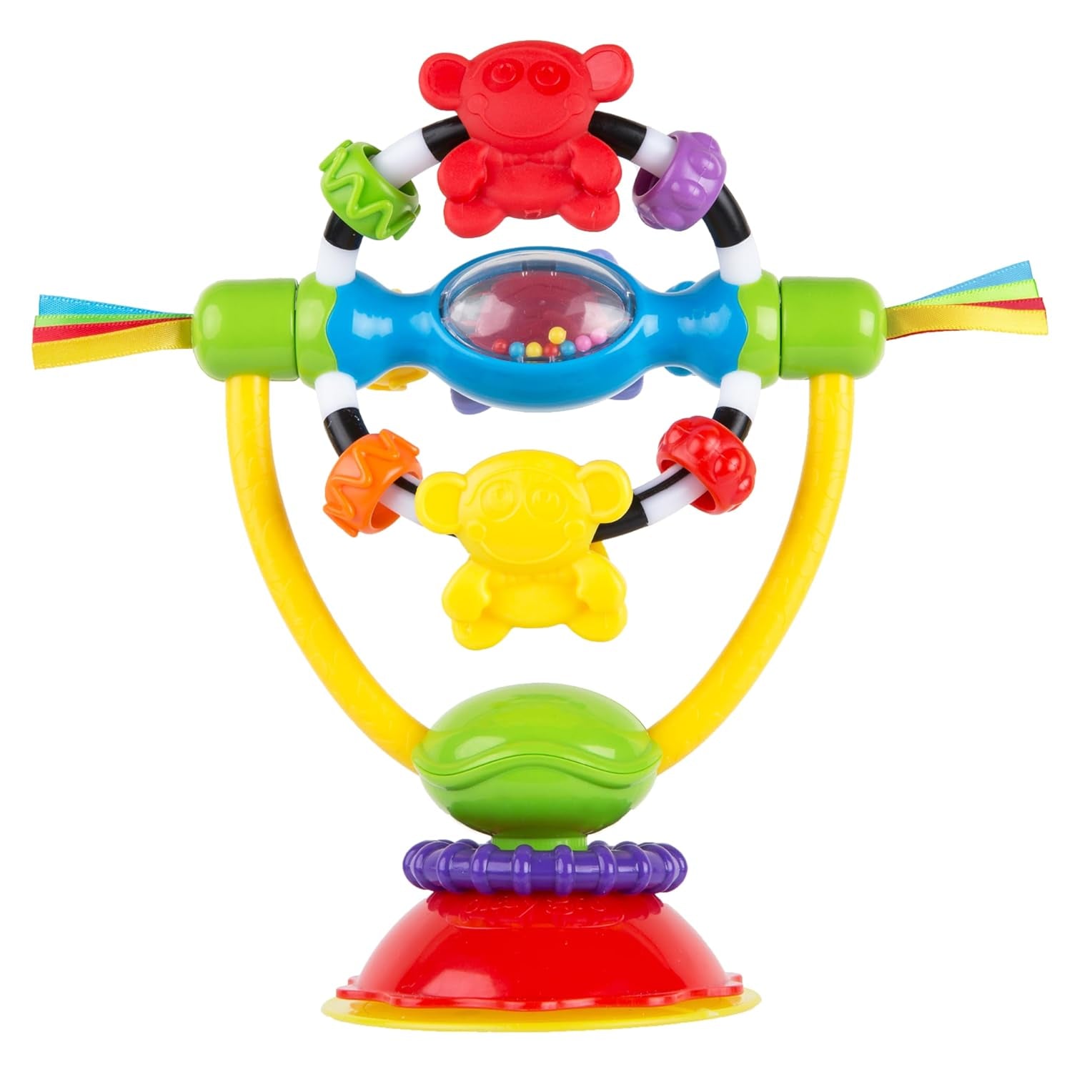 Playgro Rattle Super Shaker – Rasselball für Babys – Rasselball – Rasselball für Kinder – Rasselball – Motorik – Babyspielzeug – Motorik für Babys – bunt Bebe Toys Naty Shop Rotierende Rassel mit Saugnapf