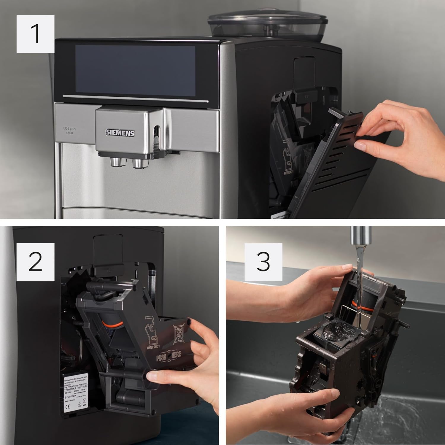 Siemens EQ.6 plus s300 Espressoautomat TE653501DE, für viele Kaffeespezialitäten, Milchaufschäumer, Keramikmahlwerk, Doppelkaffeefunktion, Antikalk, automatische Dampfreinigung, 1500 W, Silber