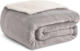 Kono Sherpa-Fleece-Überwurfdecke, 150 x 200 cm, weich, gemütlich, flauschig, wendbar, Mikrofaser, feste Decken für Bett, Sofa, Sofa (Marineblau, Doppelbett/Doppelbett) Betten und Decken Besuchen Sie den KONO-Store Grey Twin/Double