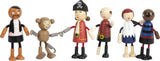 Small Foot Flexible Piratenpuppen aus Holz, 5 Piraten und 1 Affe, detailliert und flexibel, ab 3 Jahren, 12412