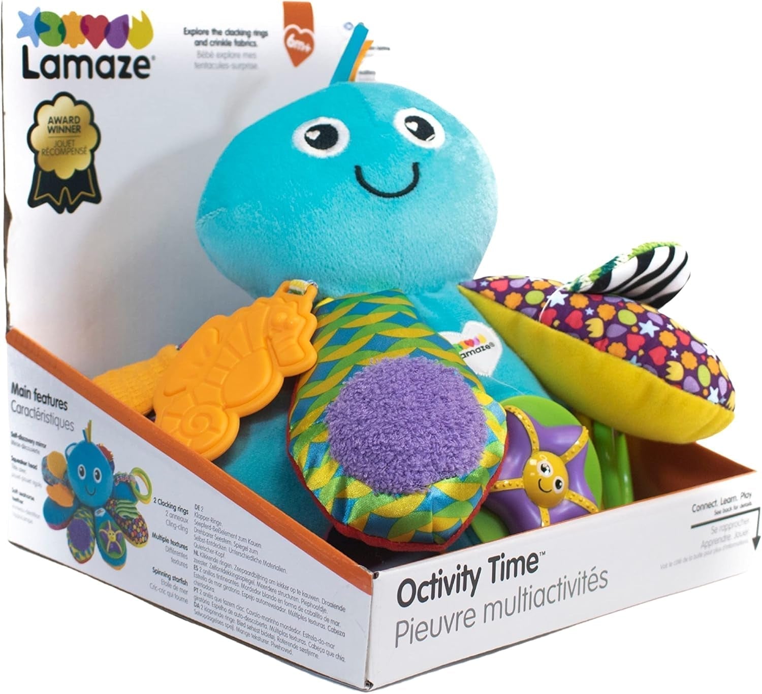 LAMAZE Octivity Time Baby-Sensorspielzeug, weiches Babyspiel und Entdeckung, Oktopus-Kleinkind, geeignet ab 6 Monaten, Jungen und Mädchen über 1 Jahr, Babyspielzeug Naty Shop