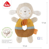 Fehn Baby Greifling Schaf Spielzeug fehnNATUR – Plüschtier mit Bio-Baumwolle – Babyspielzeug mit Glöckchen und spielerischem Lernspielzeug – Greifling für Babys und Kleinkinder ab 0+ Monaten Babyspielzeug Naty Shop