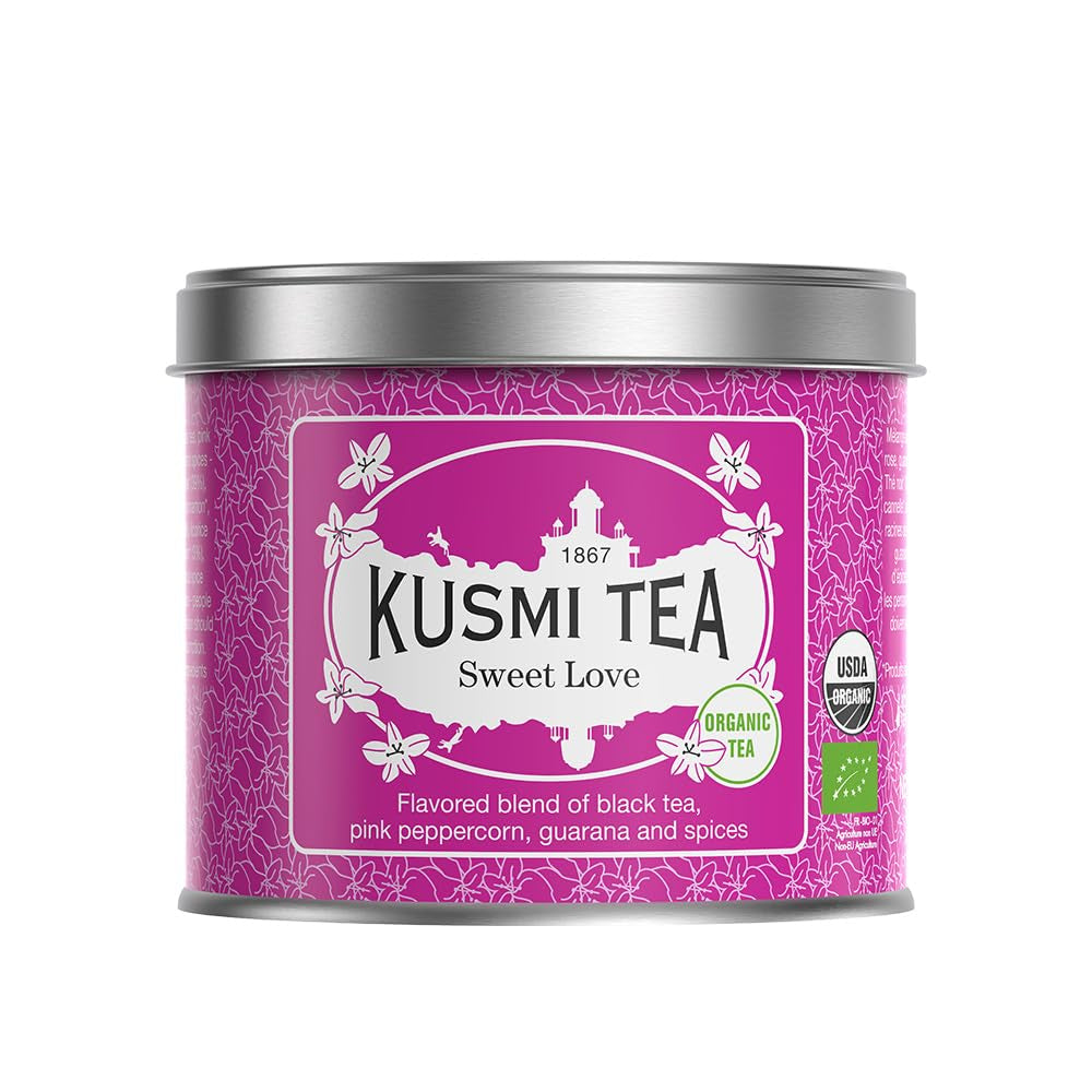 Kusmi Tea – Earl Grey Intense – Bio-Earl-Grey-Schwarztee mit kräftiger Bergamotte und würziger Zitrone – loser Tee – 100 g Metallbox – Menge für ca. 50 Tassen