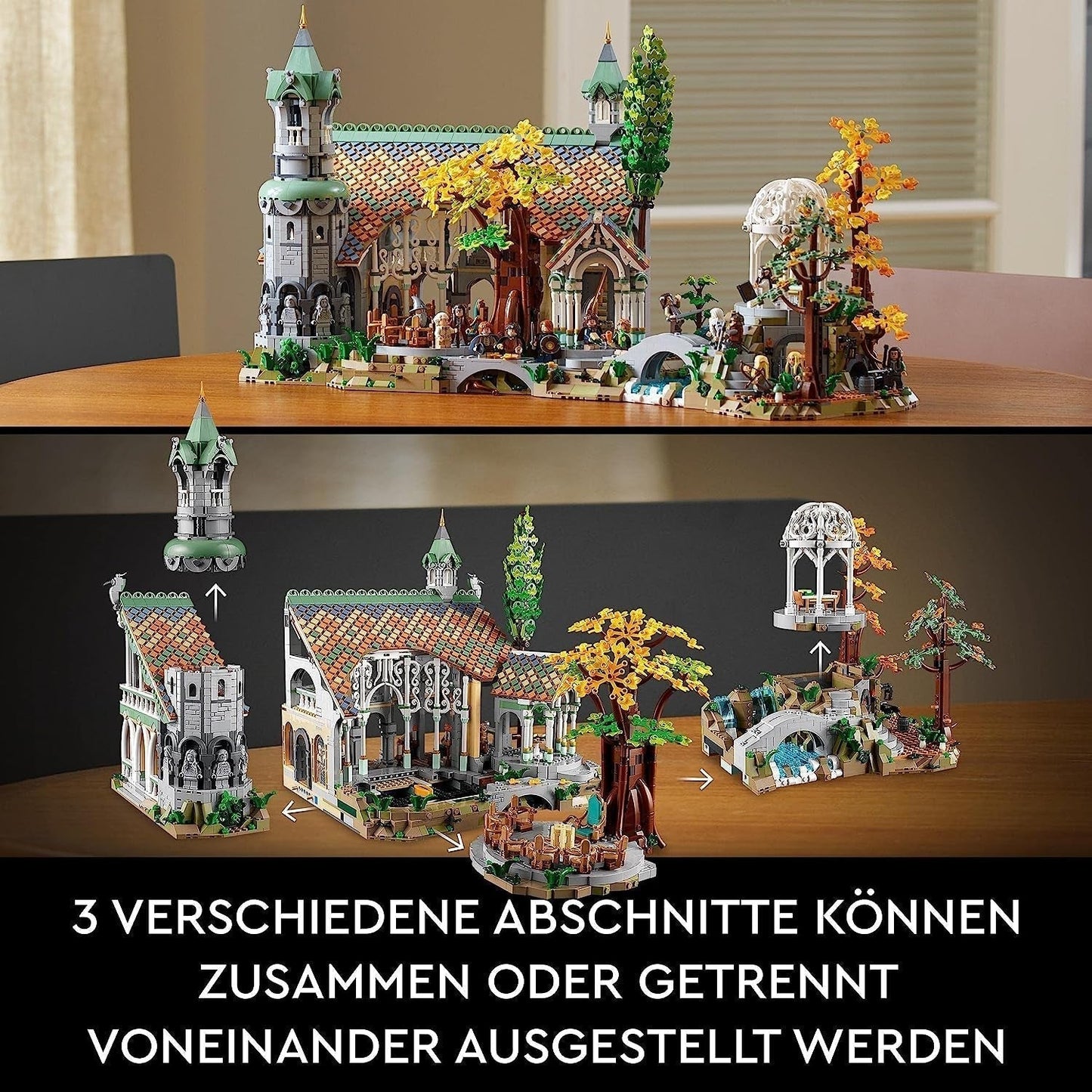 LEGO Icons Der Herr der Ringe: Bruchtal – Sammlungs- und Ausstellungsset für Erwachsene mit 15 einzigartigen Minifiguren, darunter Gandalf, Legolas, Aragorn und Frodo, exklusiv bei Amazon – 10316 Bausets Besuche den LEGO-Store