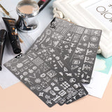 JMEOWIO Nail Stamping Schablonen Halloween 6 Stück Nagelstempel Schablonen Nail Art Dekoration Nageldesign Zubehör Böse Gruselige Kürbis-Geisterhexe