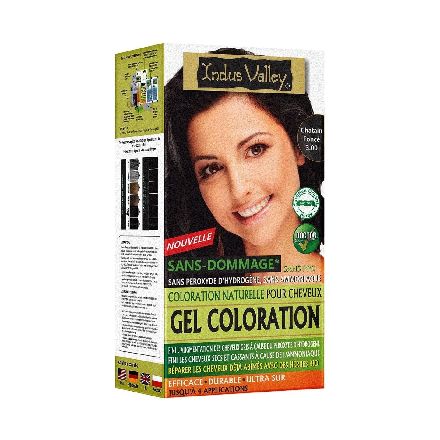 Indus Valley Natural Damage Free Gel-Haarfarbe | Ammoniakfrei, vegan und tierversuchsfrei | Bis zu 100 % Grauabdeckung, langanhaltende Ergebnisse | Hellkastanie 5,0 (20 Gramm + 200 ml) Haarfärbemittel Naty Shop Dunkelbraun