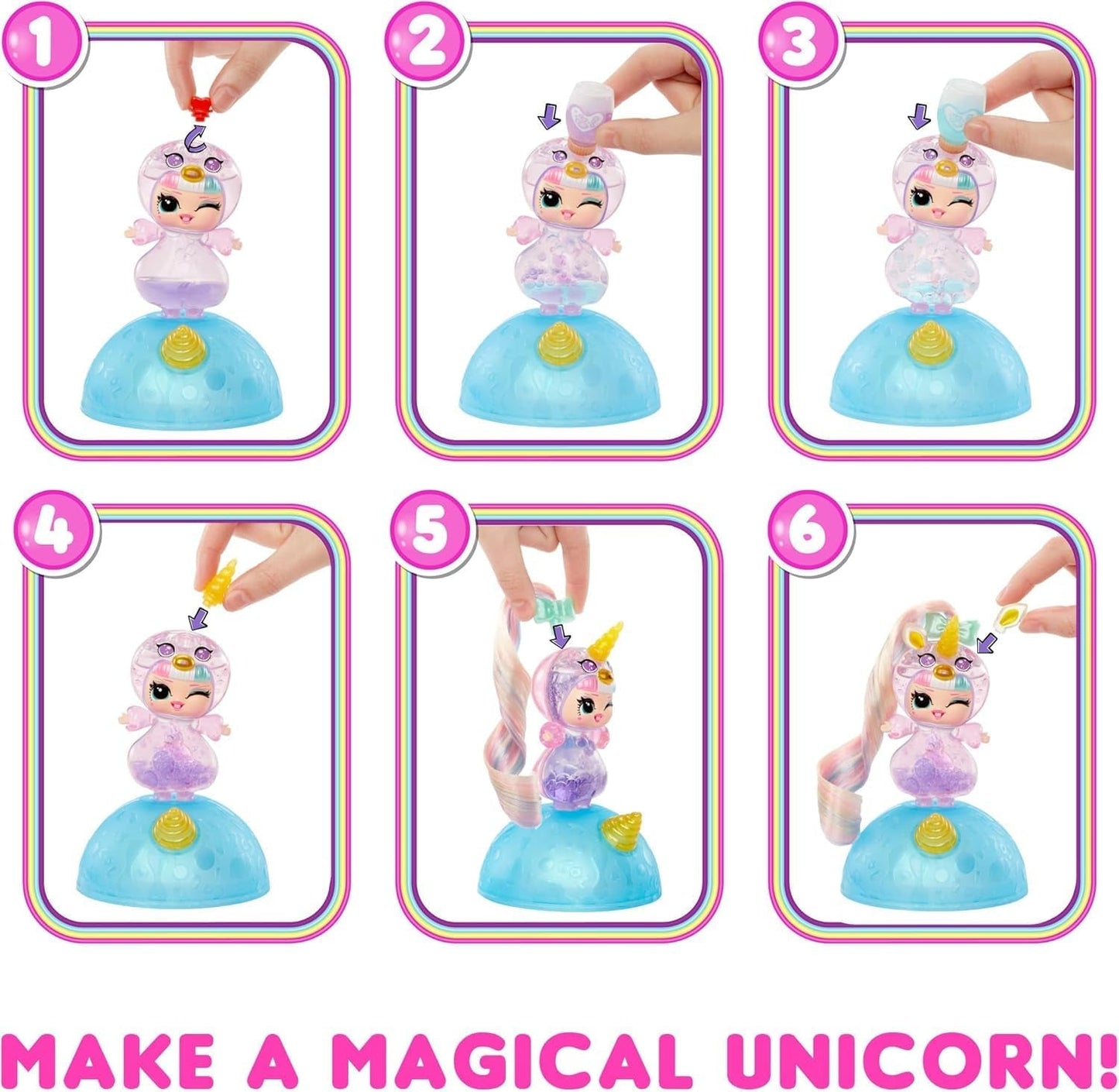 LOL Überraschung! Unicorns Tots – Enthält 1 Puppe mit klarem Körper und Lavalampeneffekt, gepanzerte Verpackung, 8 Sammelpuppen mit 2 bunten Mischungen, für Kinder ab 4 Jahren