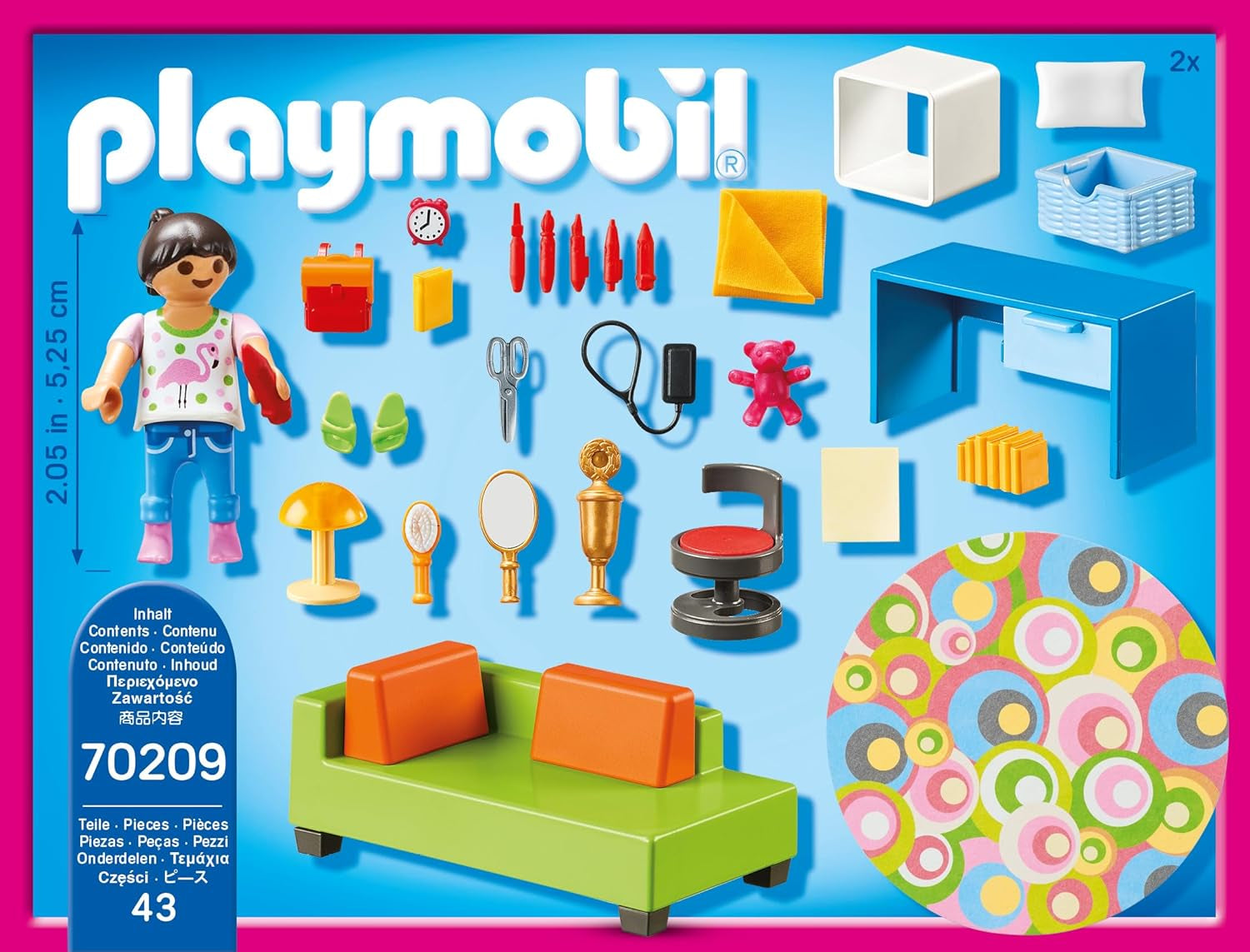 PLAYMOBIL Puppenhaus 70209 Jugendzimmer mit Mädchenfigur und Zubehör, ab 4 Jahren