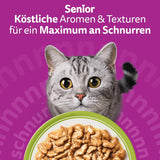 Whiskas Senior 7+ Nassfutter Gemischte Auswahl in Soße, 48 Beutel, 12x85g (4er Pack) – Hochwertiges Nassfutter für Katzen ab 7 Jahren