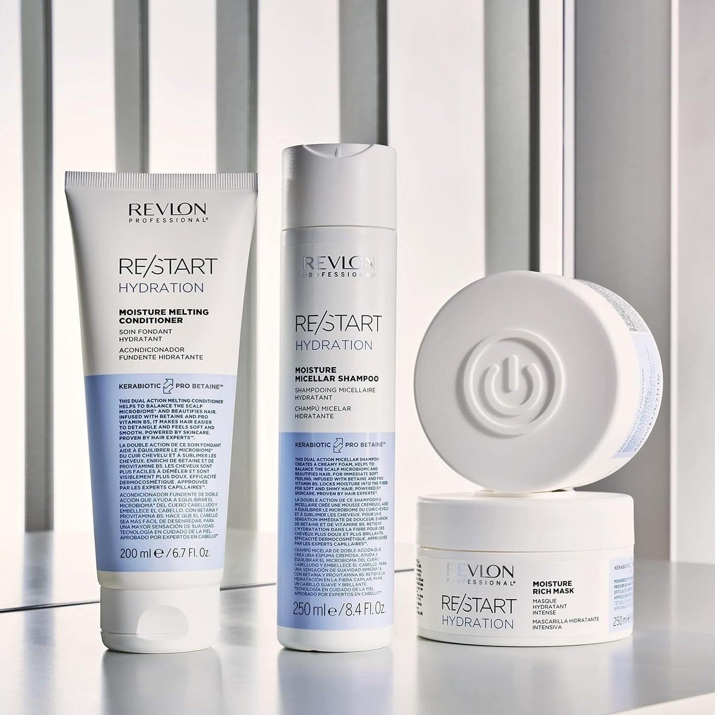 RE/START Hydration Moisture Rich Mask 250 ml, feuchtigkeitsspendende Haarmaske für trockenes Haar, langanhaltende, reichhaltige Pflegemaske, regenerierende Anti-Frizz-Haarmaske, Naty Shop Haarmaske